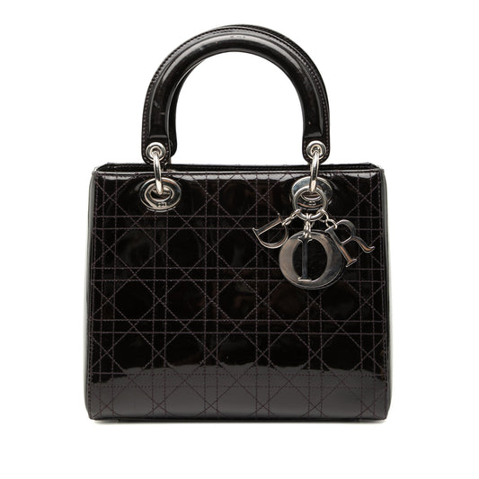 Dior Medium Patent Cannage Stitched Lady Dior
