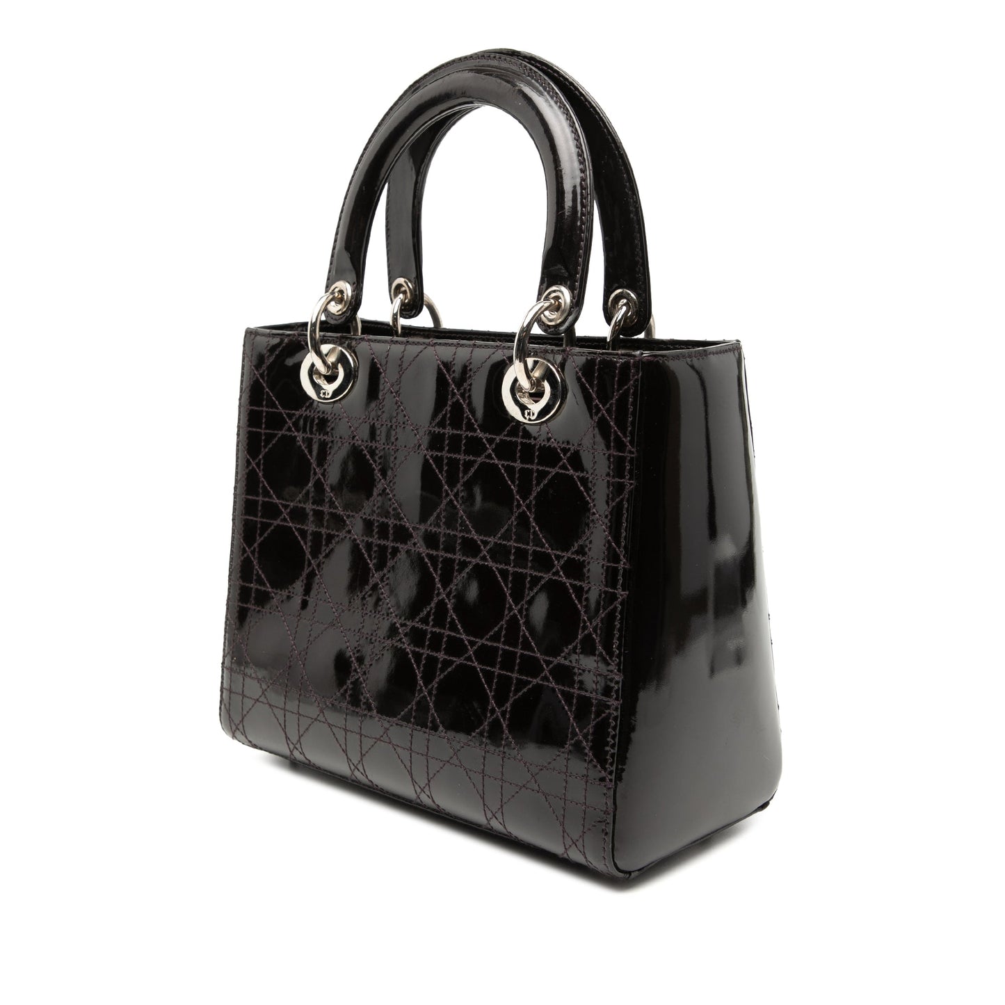 Dior Medium Patent Cannage Stitched Lady Dior