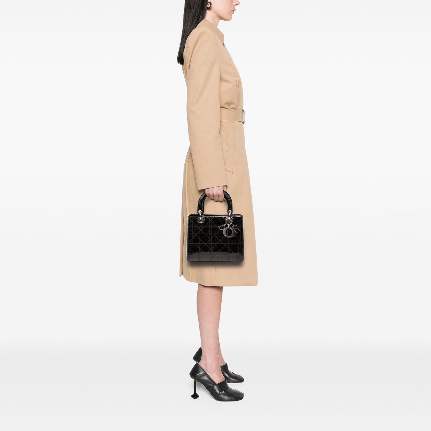 Dior Medium Patent Cannage Stitched Lady Dior