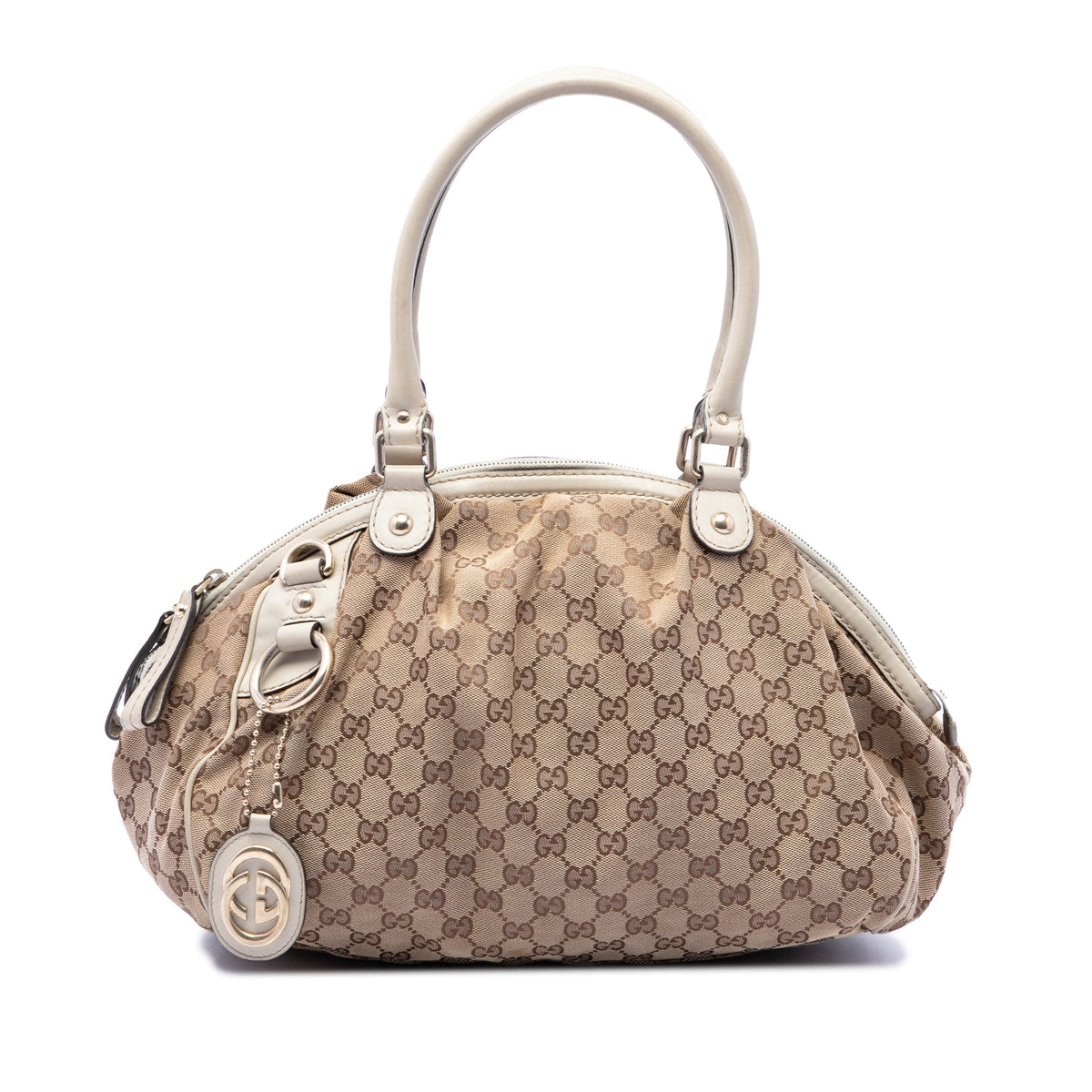 Gucci GG Canvas Sukey Satchel — Beige