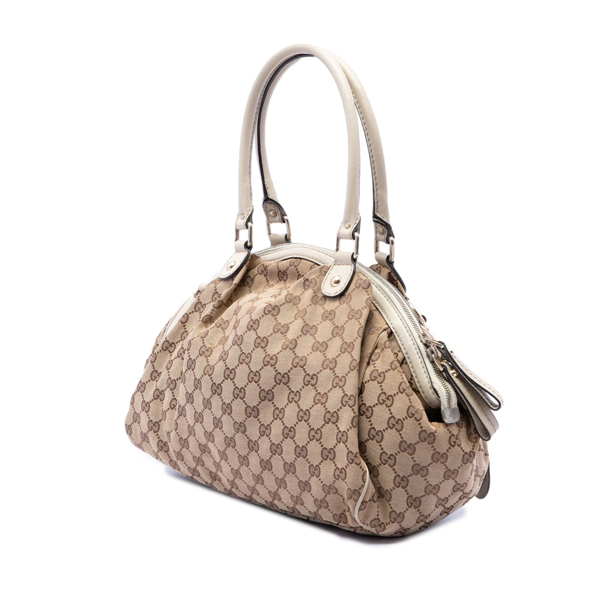 Gucci GG Canvas Sukey Satchel — Beige