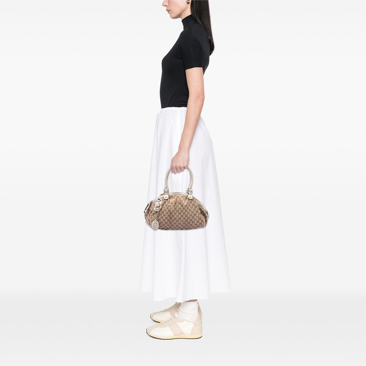 Gucci GG Canvas Sukey Satchel — Beige