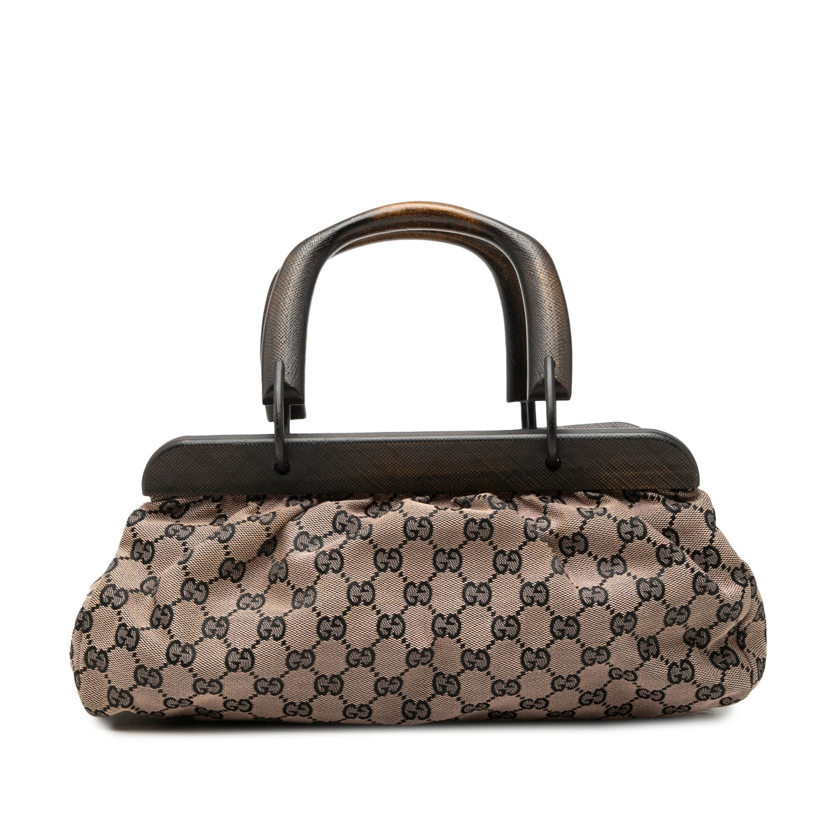 Gucci GG Canvas Wood Frame Handbag