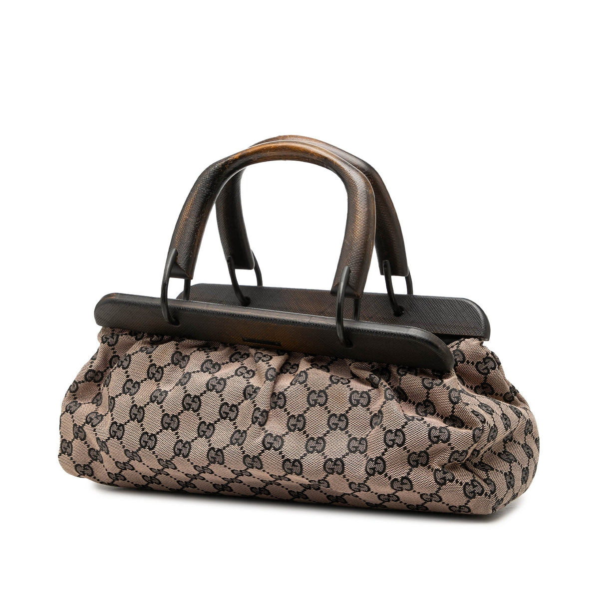 Gucci GG Canvas Wood Frame Handbag