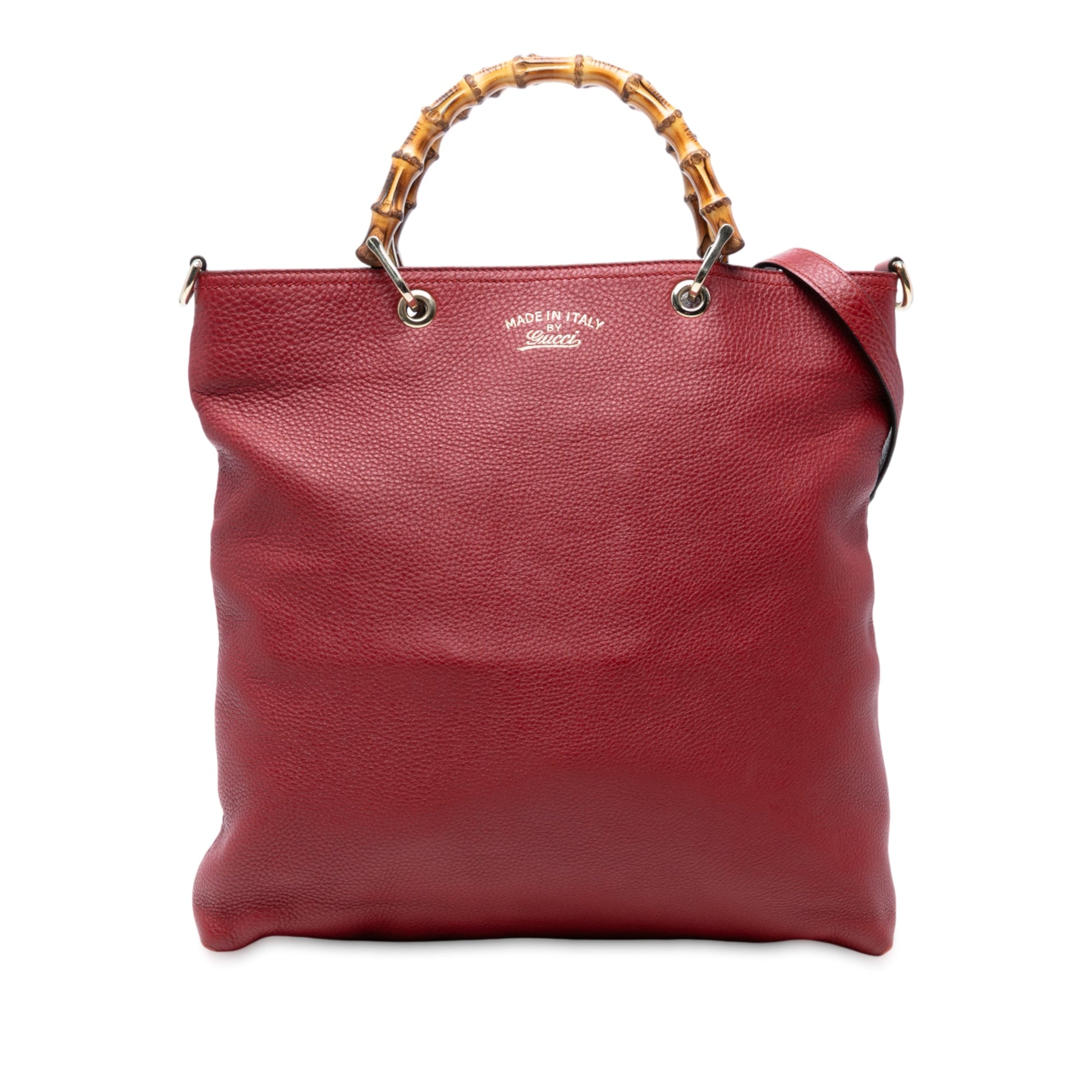 Gucci Tall Leather Bamboo Shopper Tote
