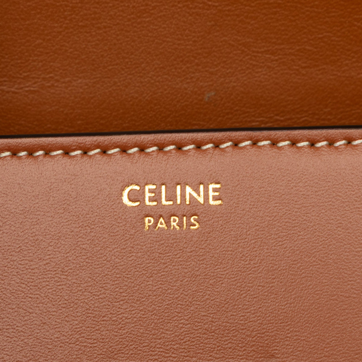Celine Mini Calfskin Cuir Triomphe Besace Crossbody — Brown