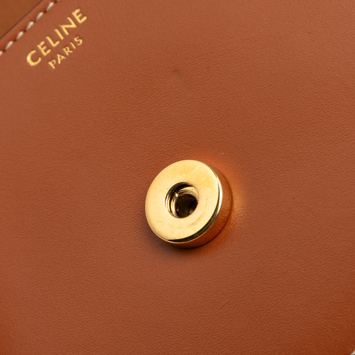 Celine Mini Calfskin Cuir Triomphe Besace Crossbody — Brown