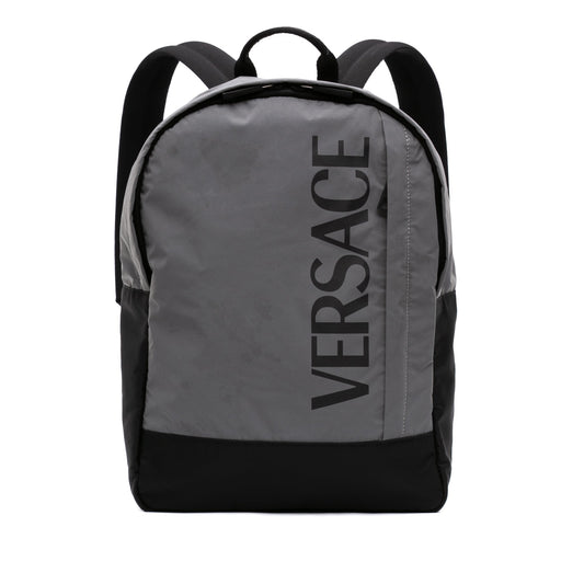 Versace Nylon Logo Print Backpack