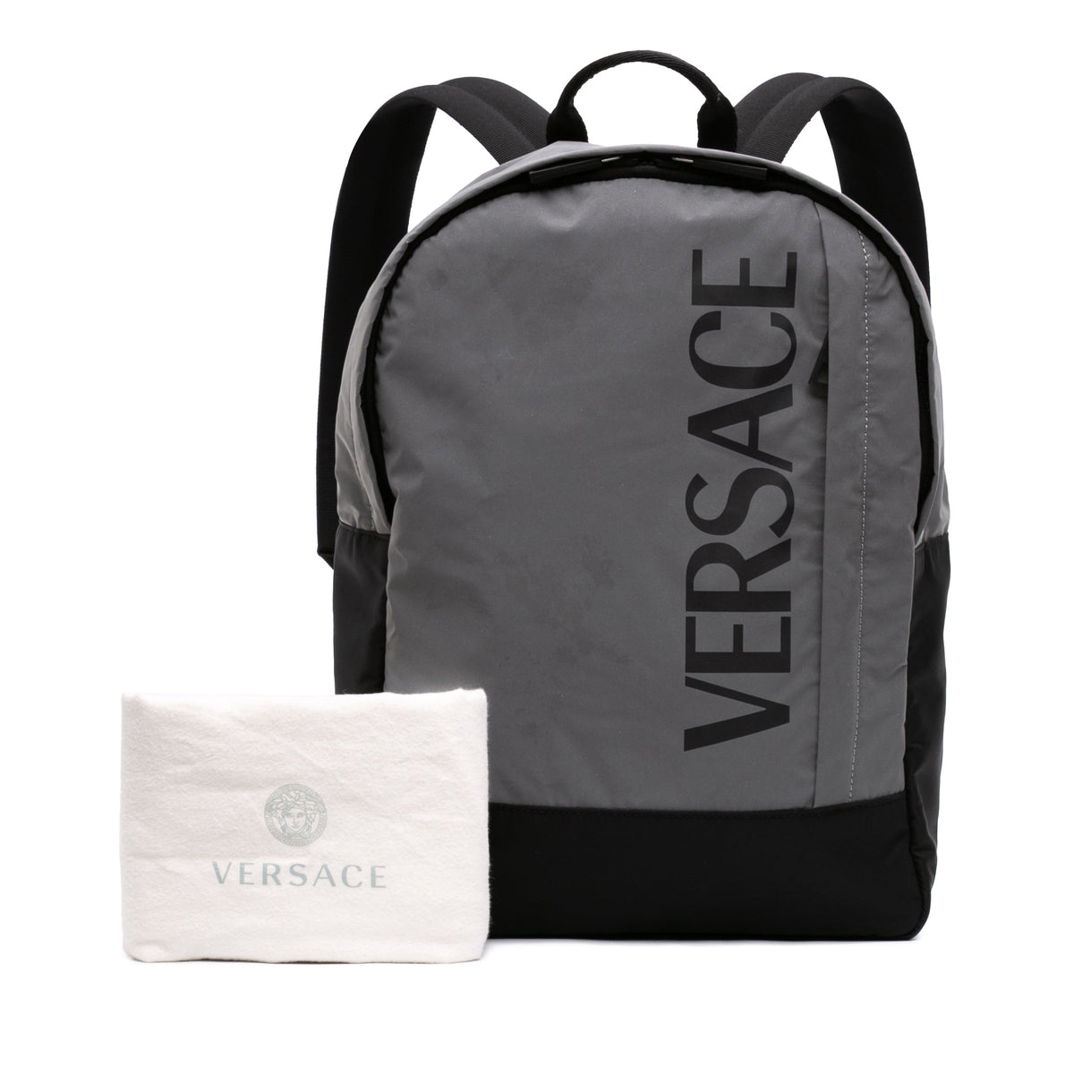 Versace Nylon Logo Print Backpack