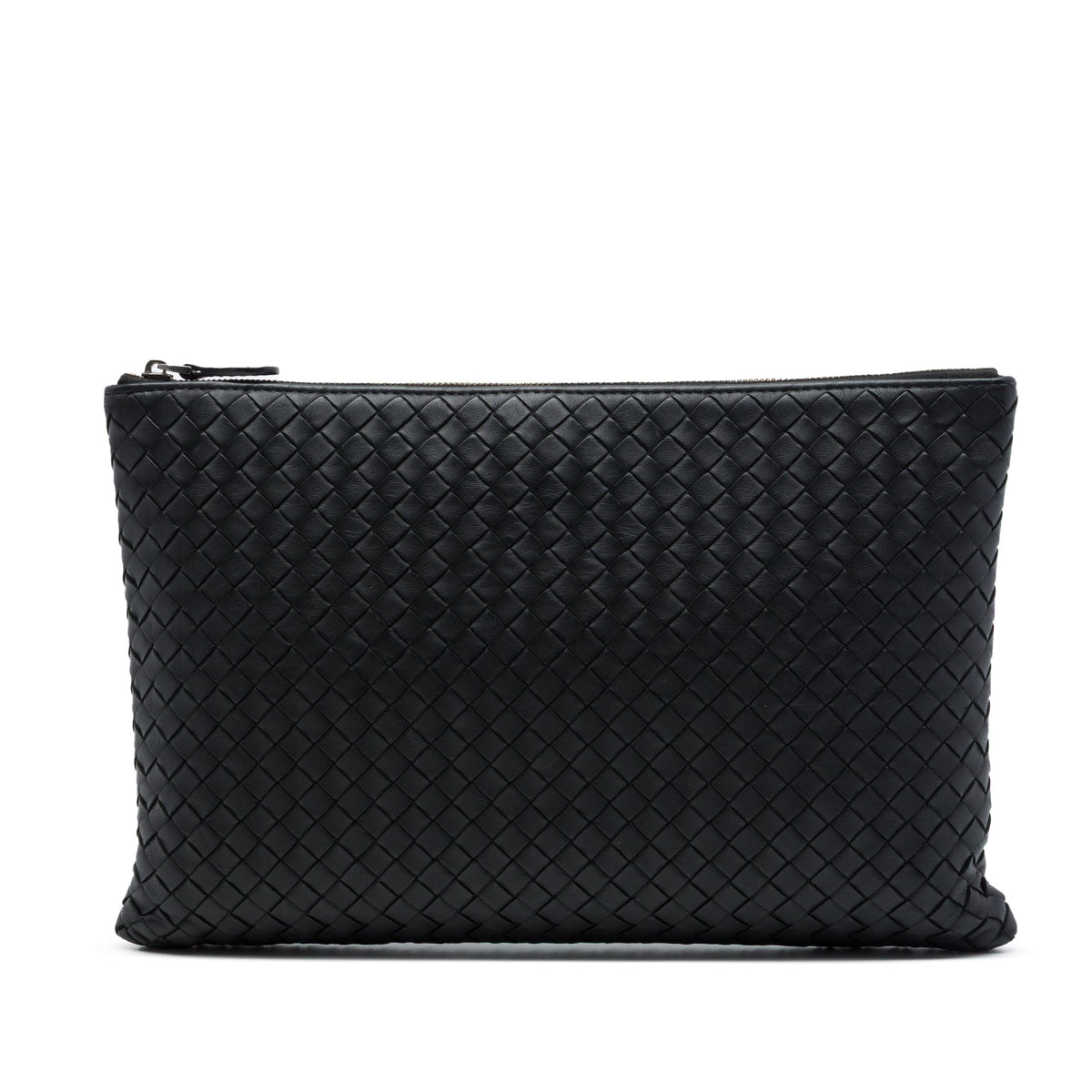 Bottega Veneta Nappa Intrecciato Clutch — Black