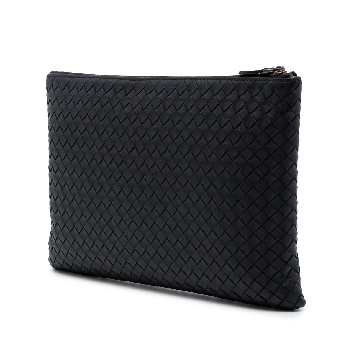 Bottega Veneta Nappa Intrecciato Clutch — Black