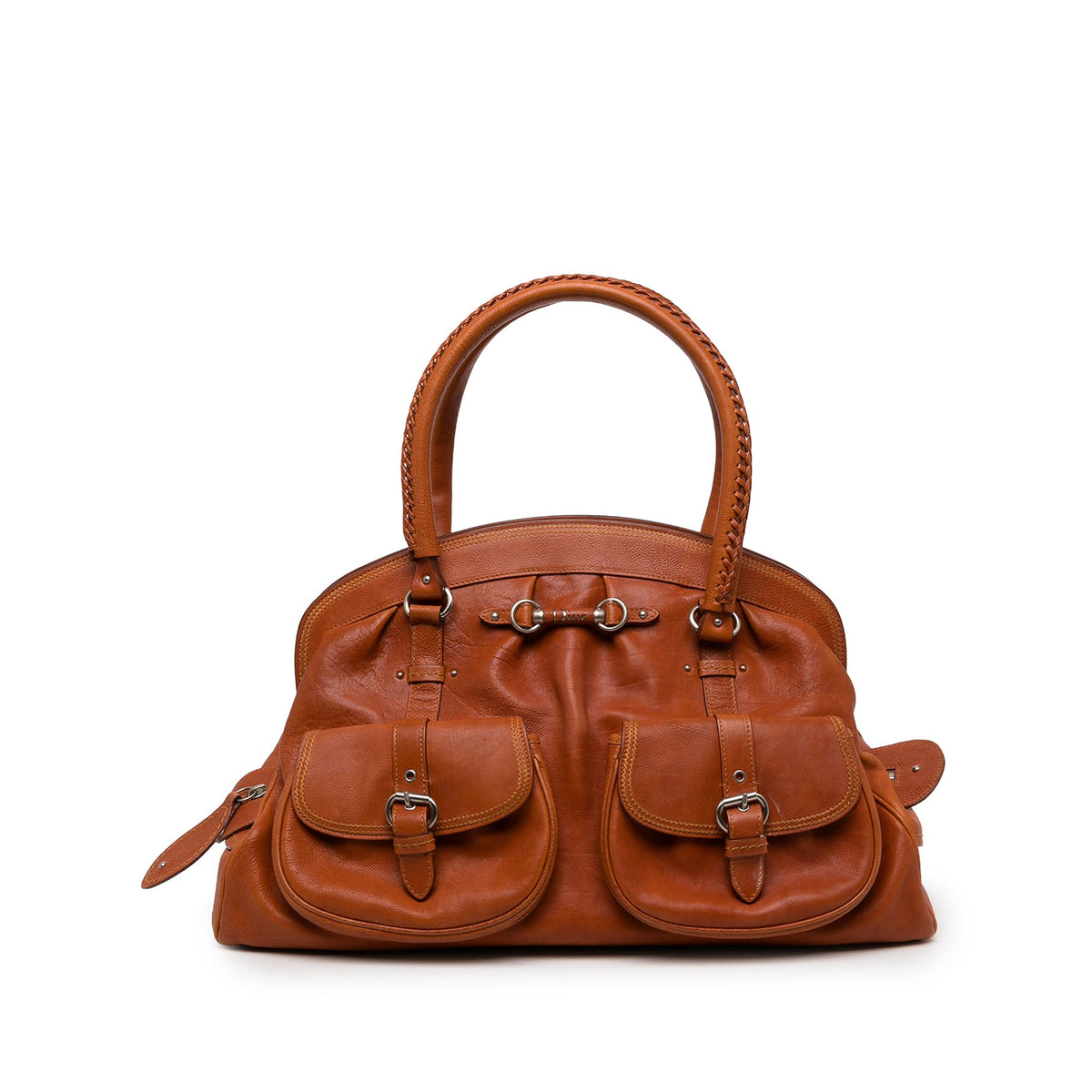 Dior Large Calfskin My Dior Pockets Frame Handbag — Brown