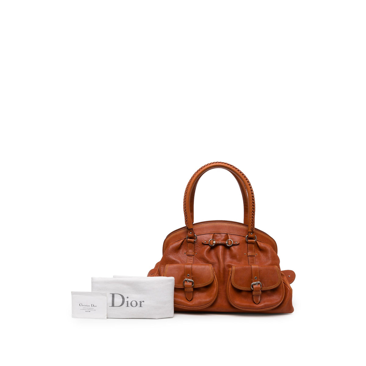 Dior Large Calfskin My Dior Pockets Frame Handbag — Brown