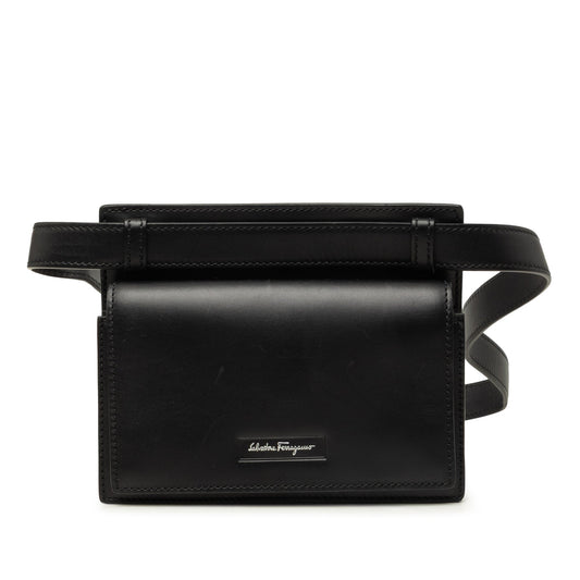 Ferragamo Leather Belt Bag — Black