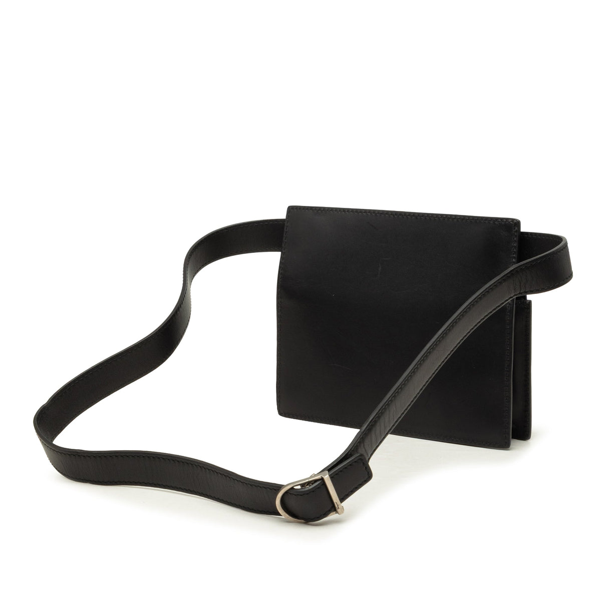 Ferragamo Leather Belt Bag — Black
