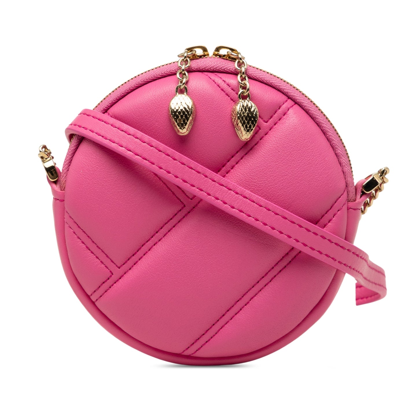 Bvlgari Leather Serpenti Cabochon Round Crossbody