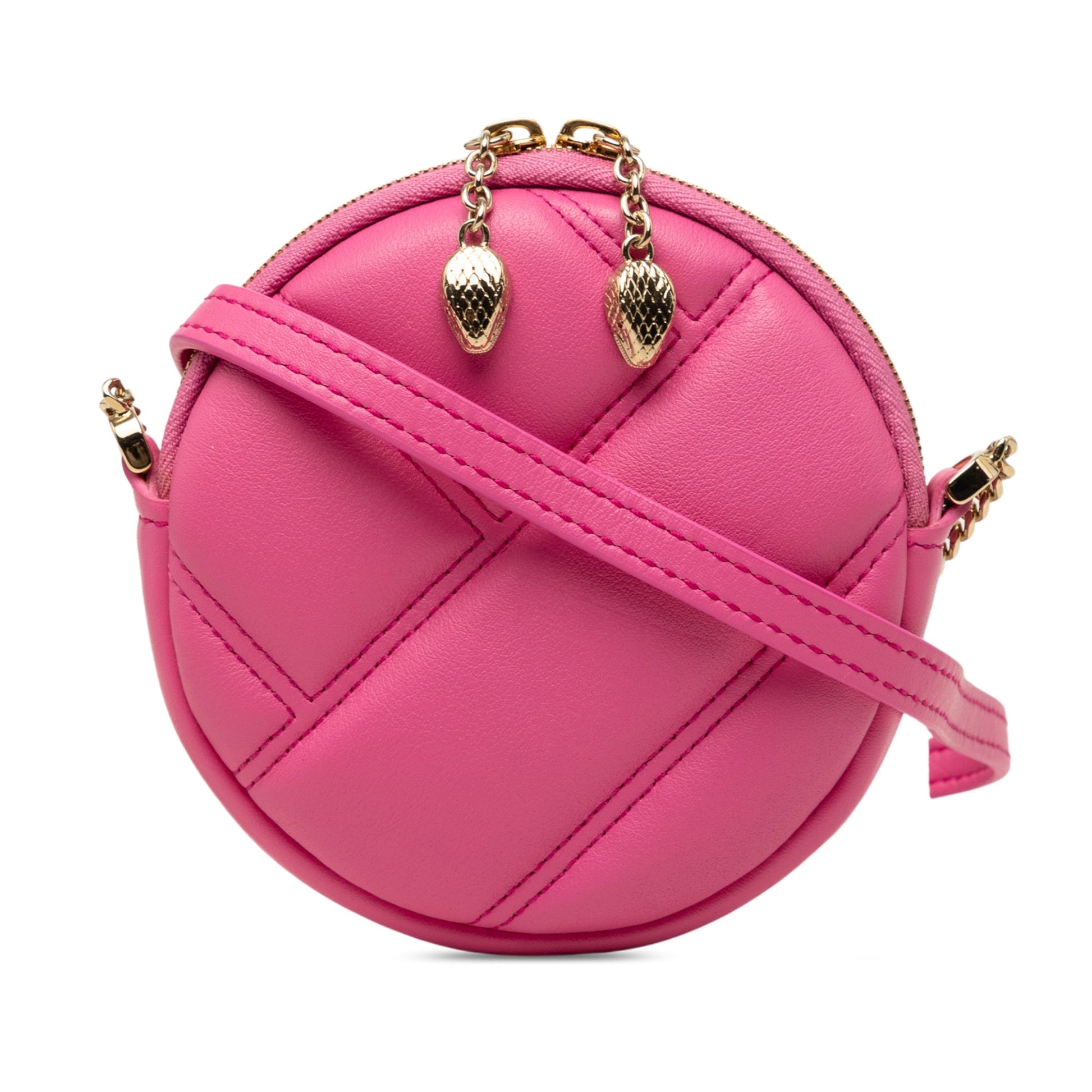 Bvlgari Leather Serpenti Cabochon Round Crossbody