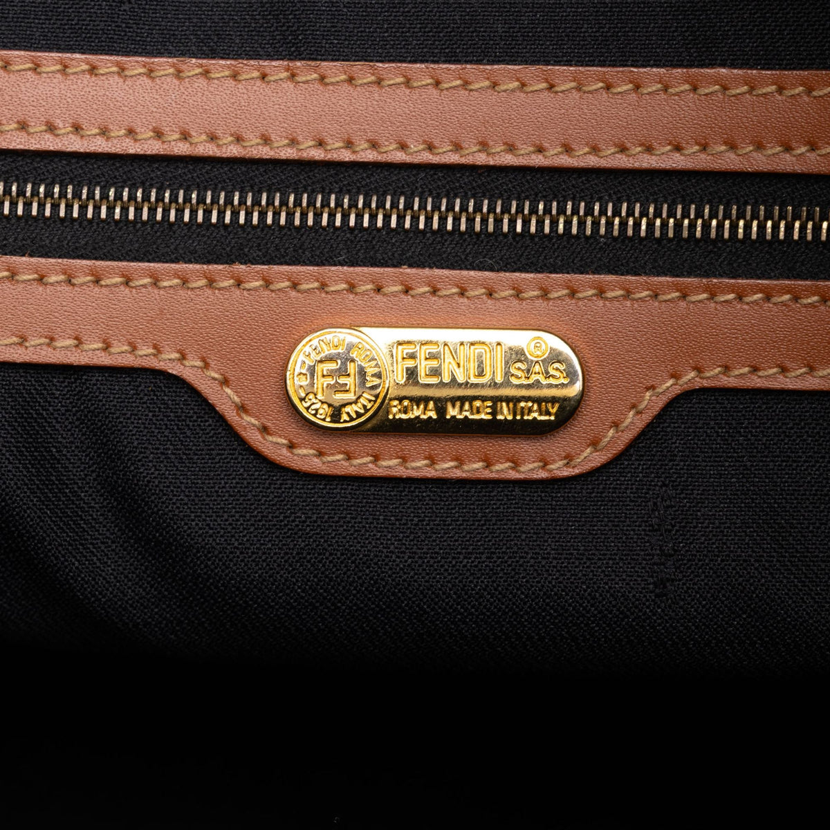 Fendi Pequin Coated Canvas Dome Satchel — Brown