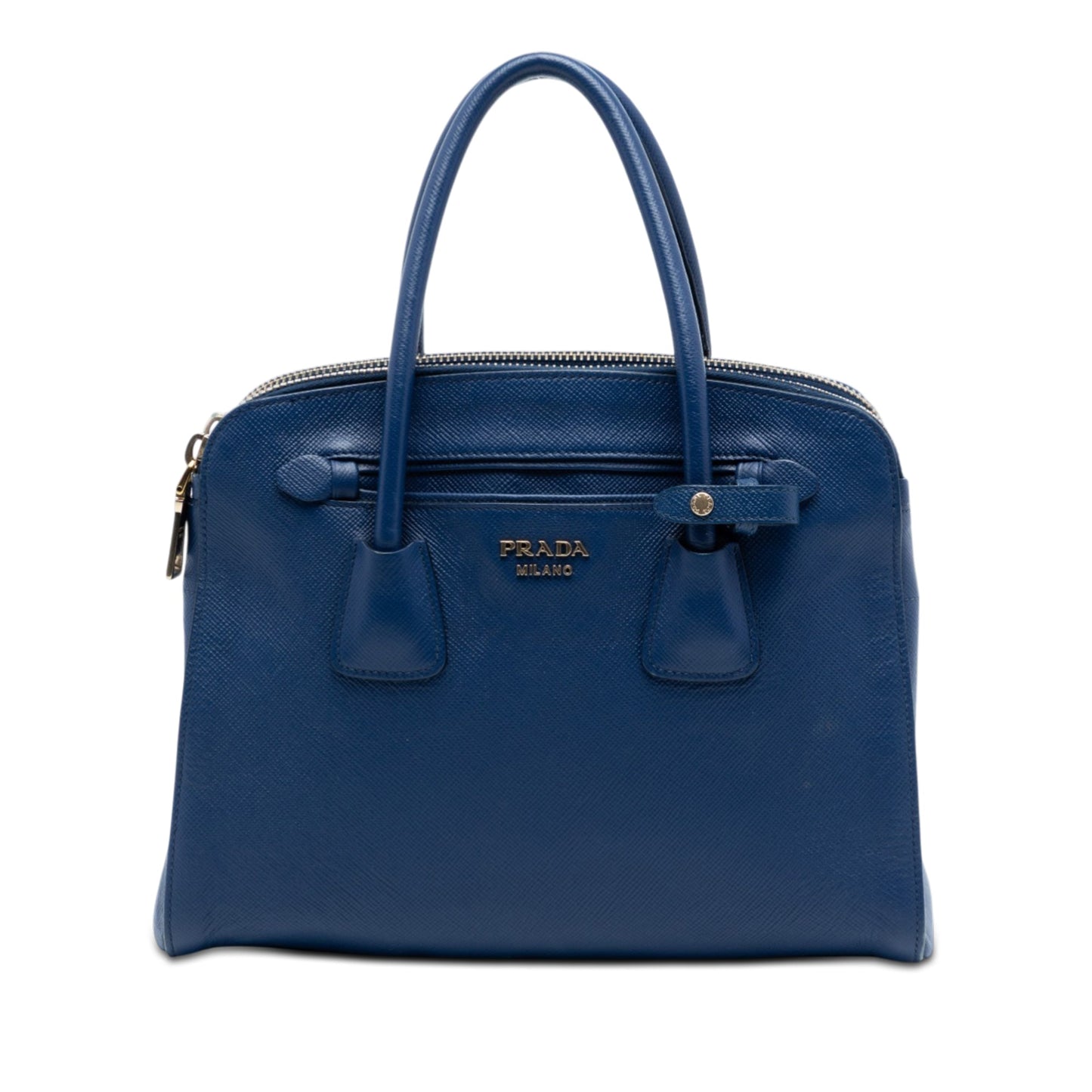 Prada Saffiano Cuir Double Zip Top Handle Bag