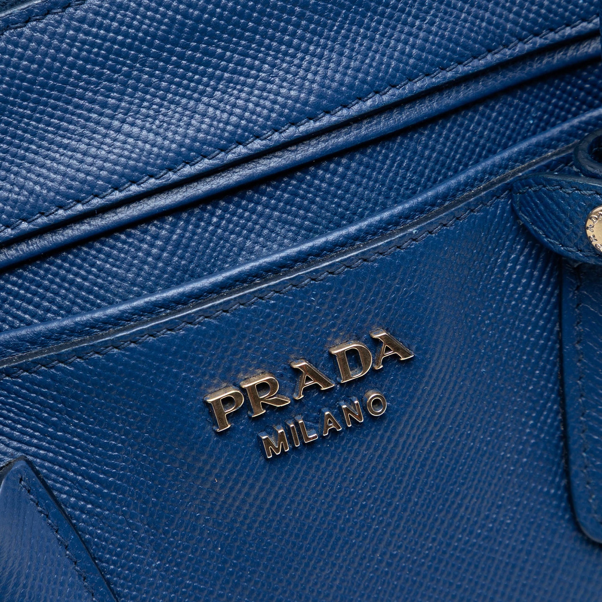 Prada Saffiano Cuir Double Zip Top Handle Bag