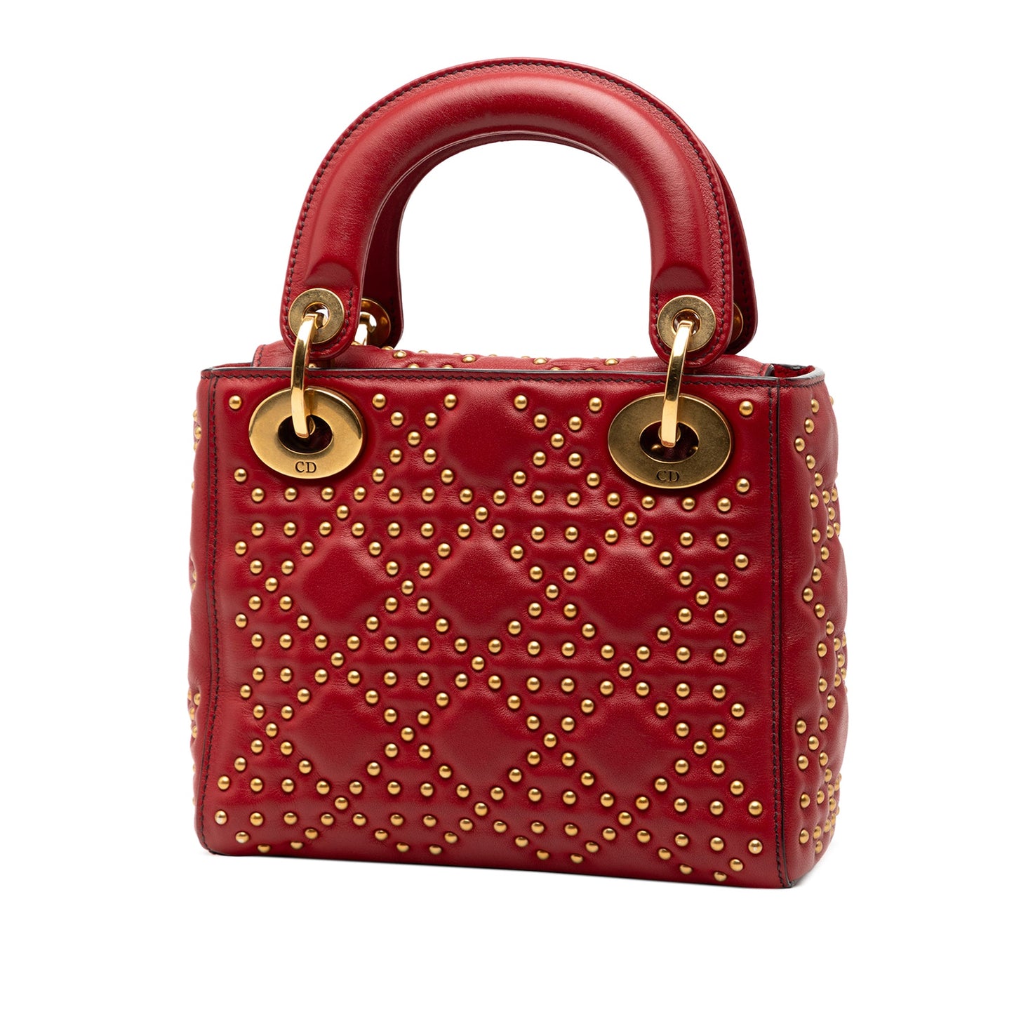 Dior Mini Lambskin Cannage Studded Supple Lady Dior