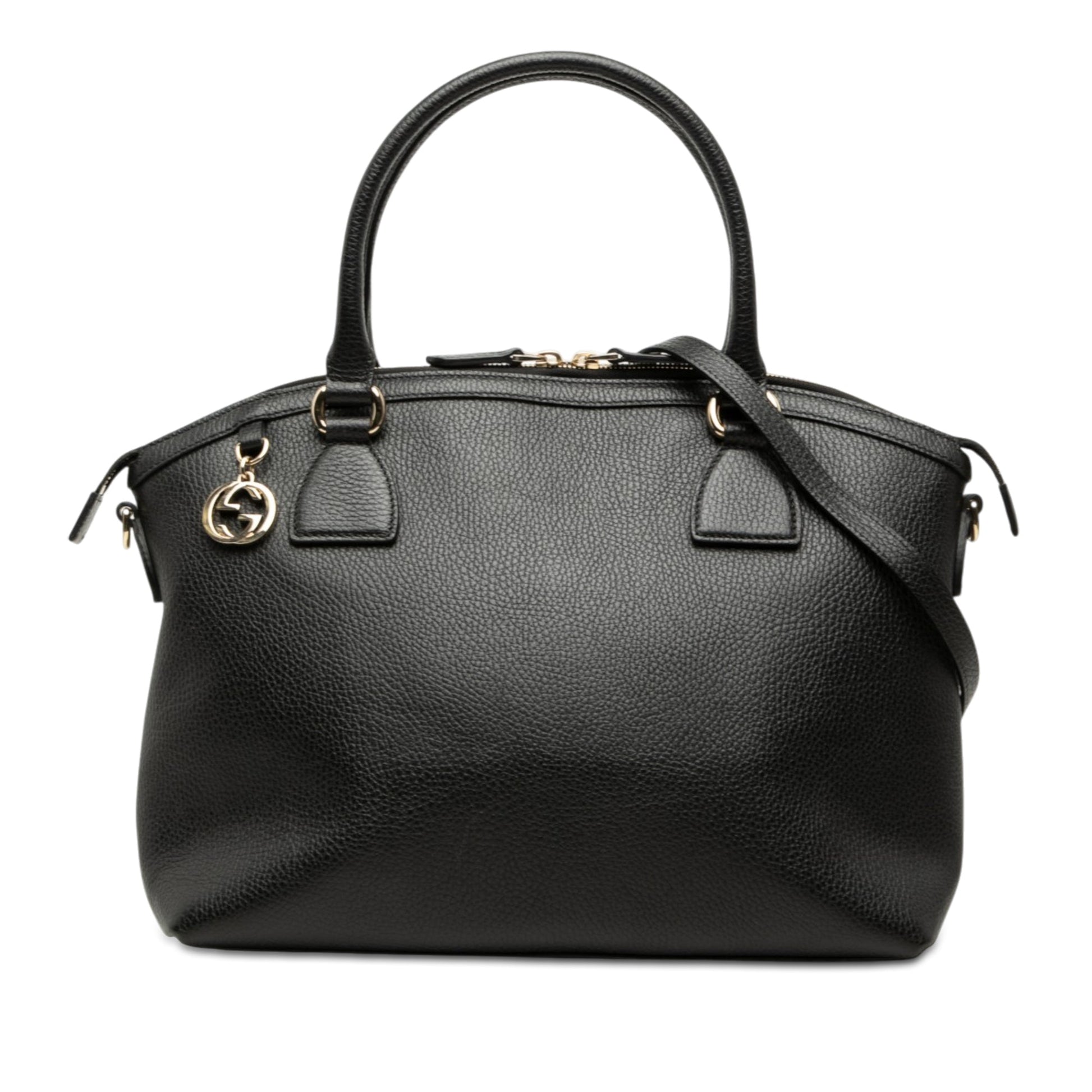 Gucci Medium Calfskin GG Charm Dome Satchel
