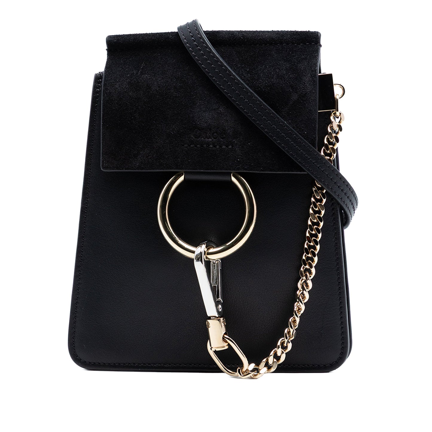 Chloé Mini Calfskin and Suede Faye Bracelet Bag