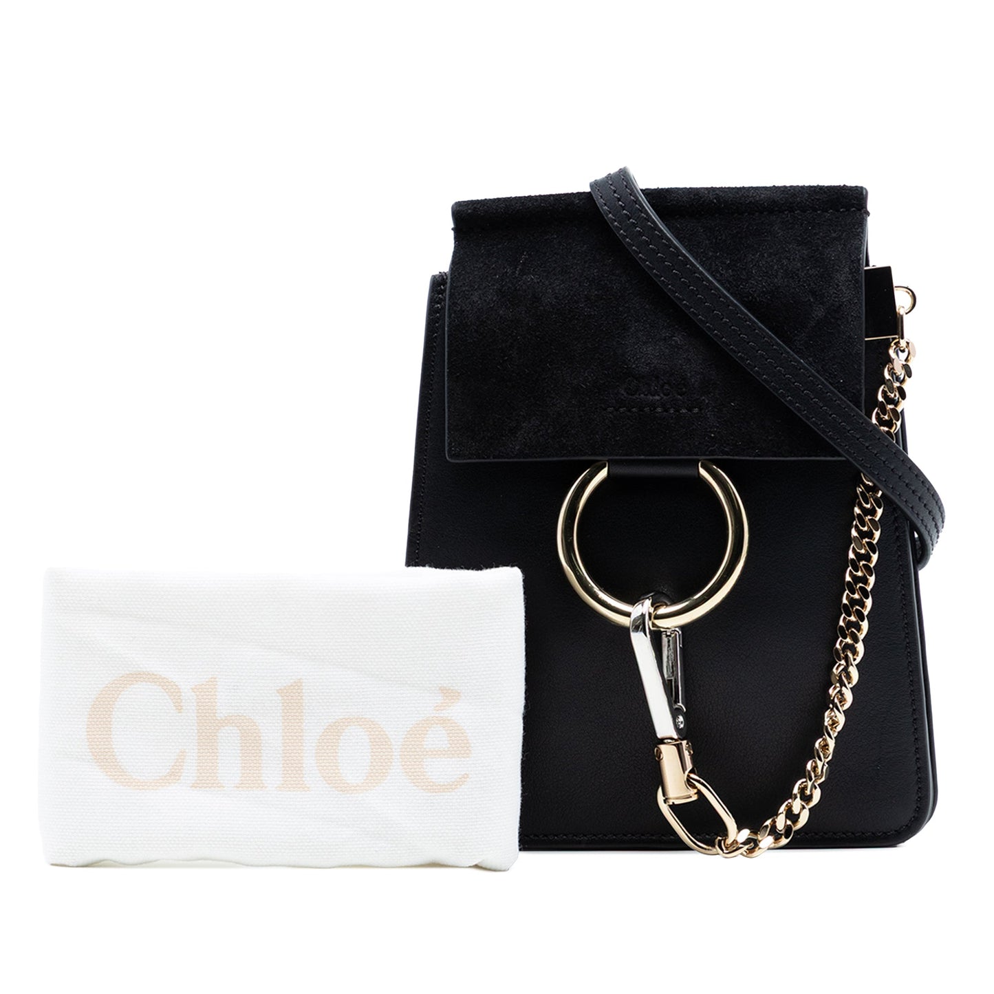 Chloé Mini Calfskin and Suede Faye Bracelet Bag