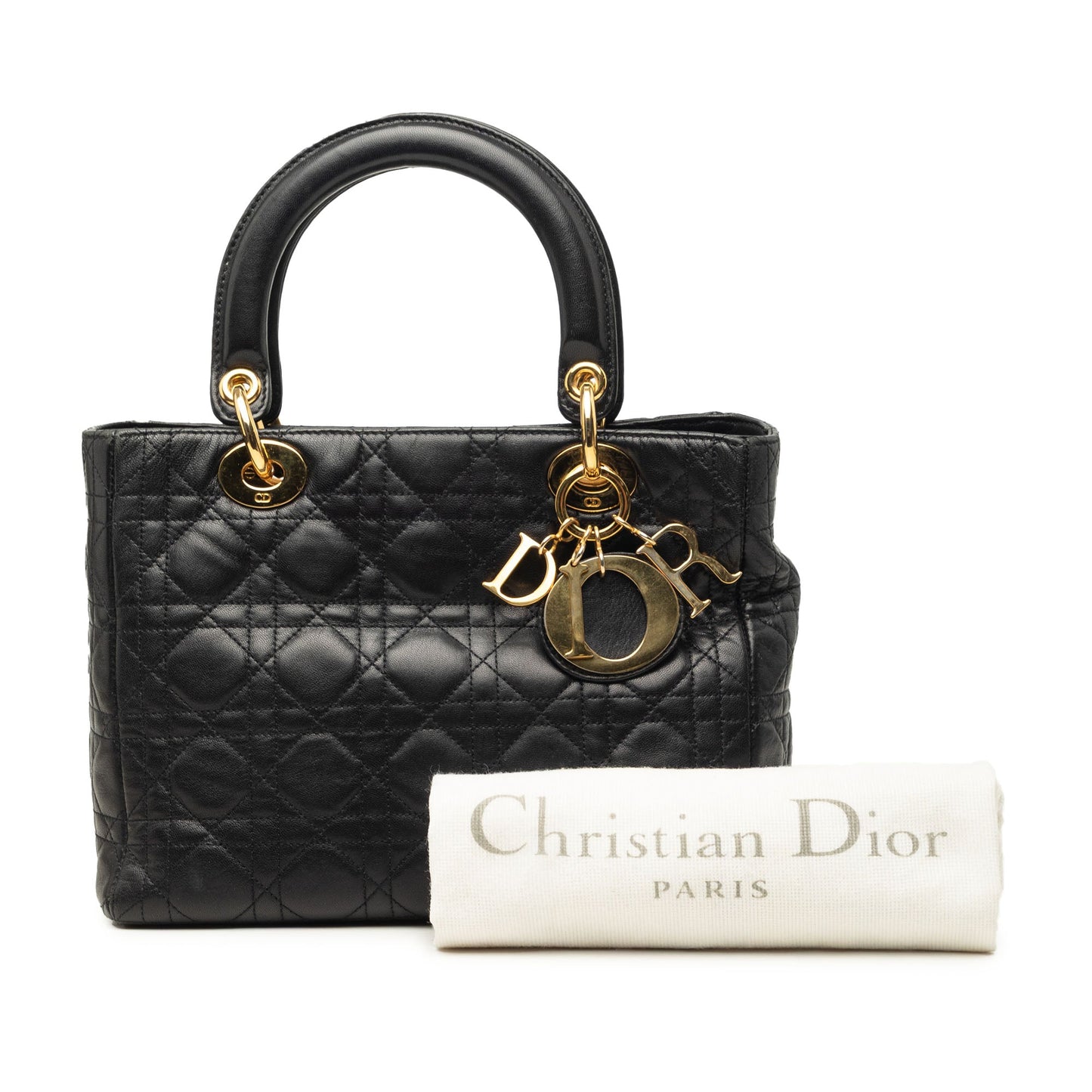 Dior Medium Lambskin Cannage Lady Dior