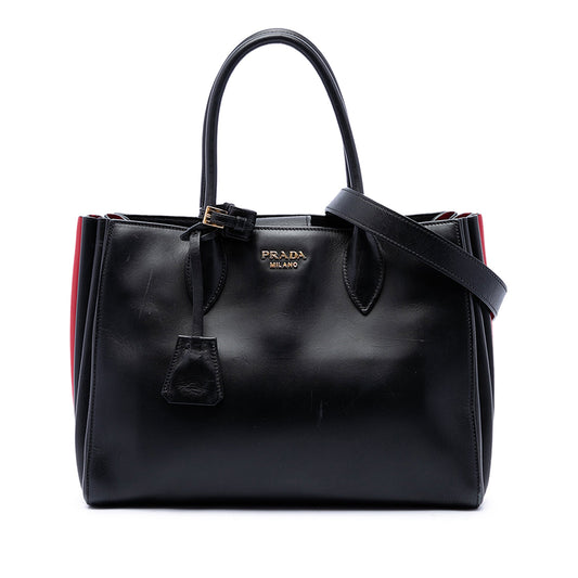 Prada City Calf Bibliotheque Satchel — Black