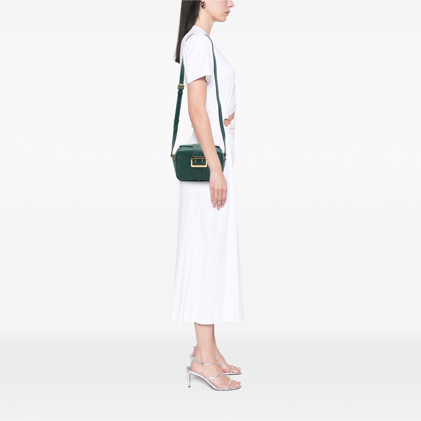 Burberry Small Soft Grained Calfskin Buckle Crossbody