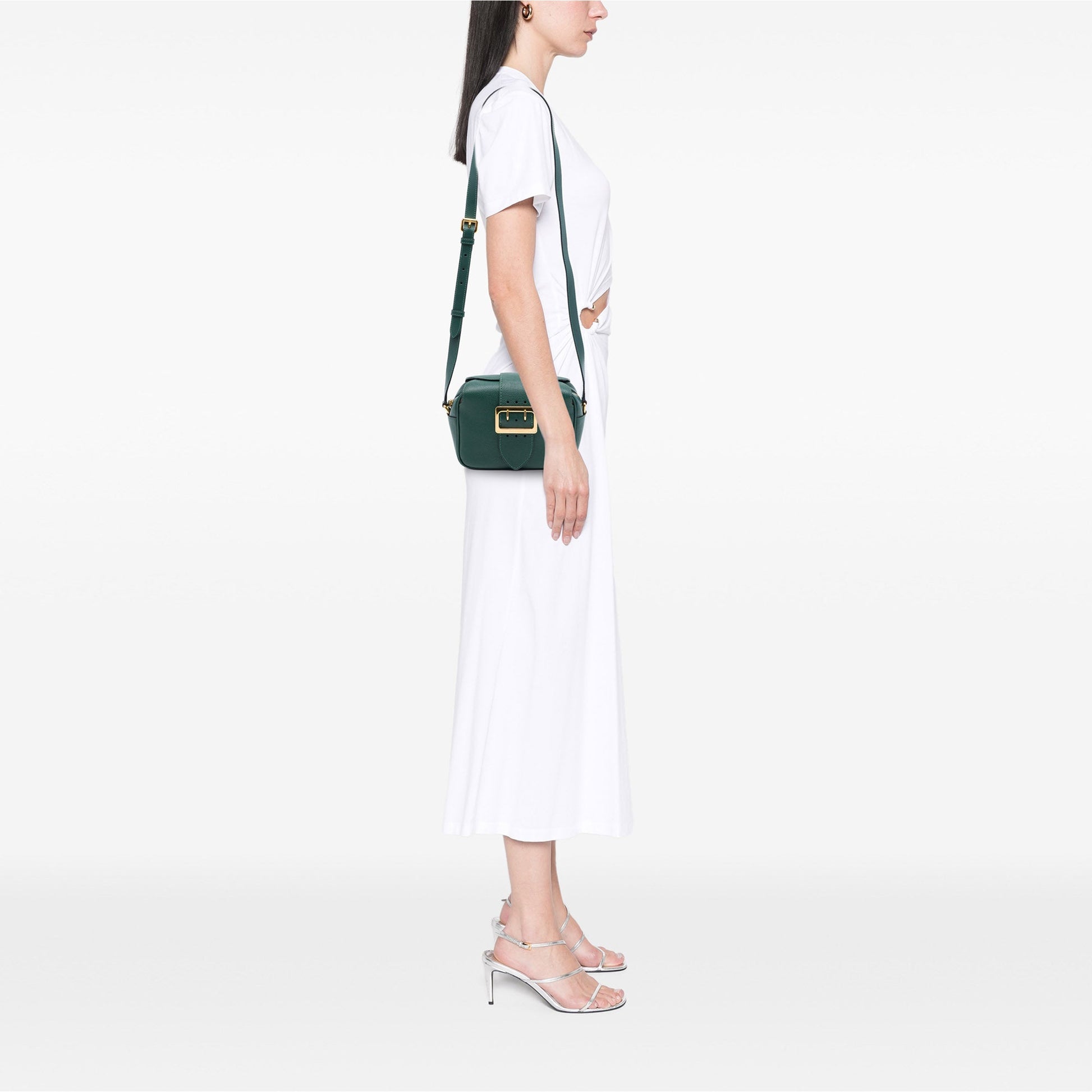 Burberry Small Soft Grained Calfskin Buckle Crossbody