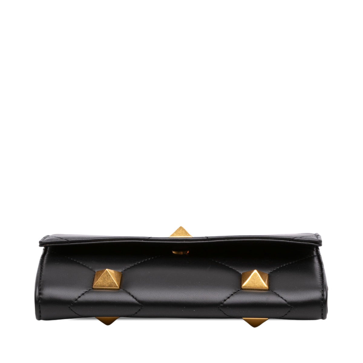 Valentino Nappa Roman Stud Wallet On Chain — Black