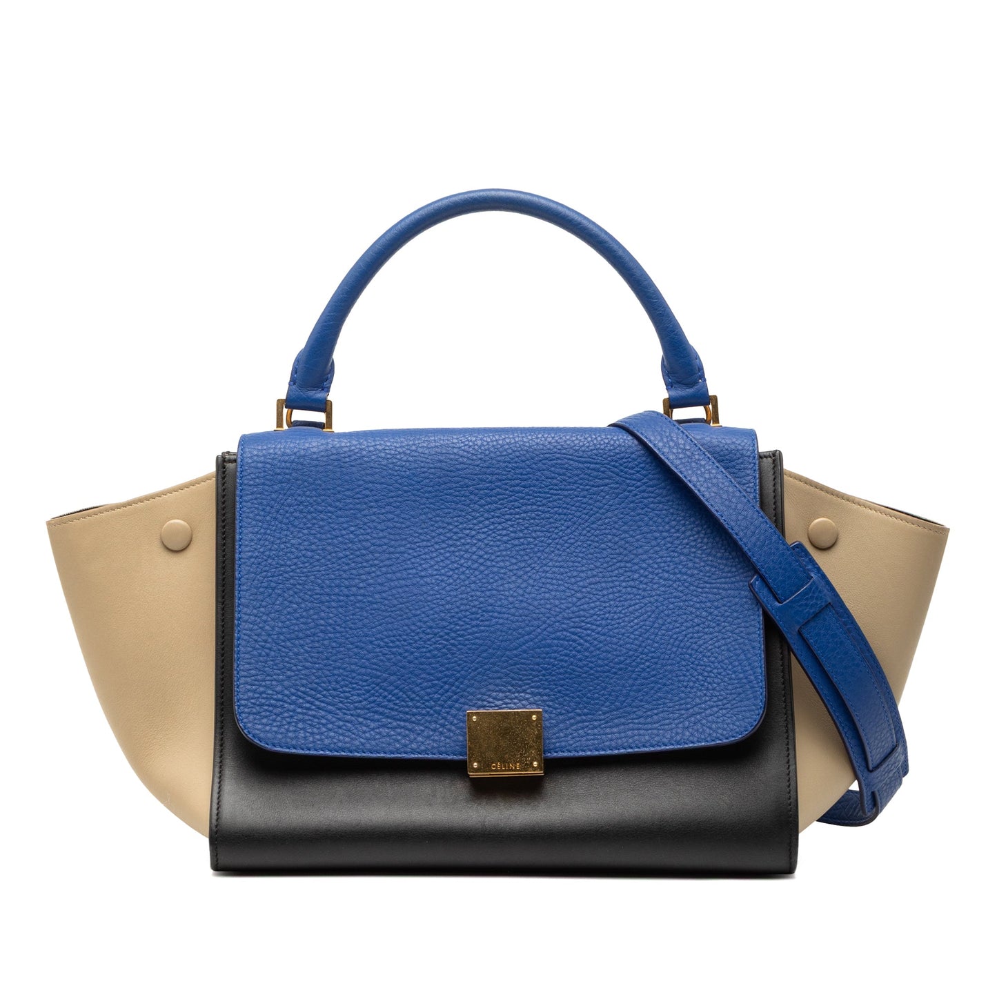 Celine Small Tricolor Leather Trapeze Satchel