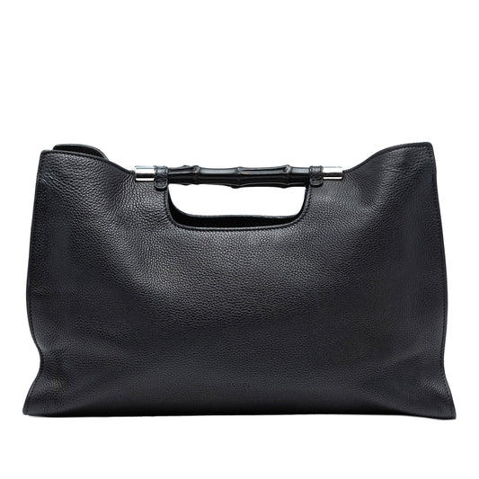 Gucci Medium Calfskin Bamboo Daily Shopper Satchel