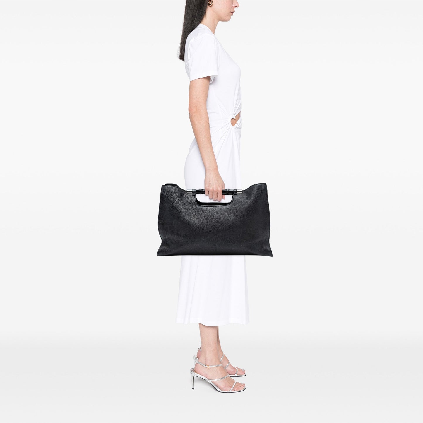 Gucci Medium Calfskin Bamboo Daily Shopper Satchel