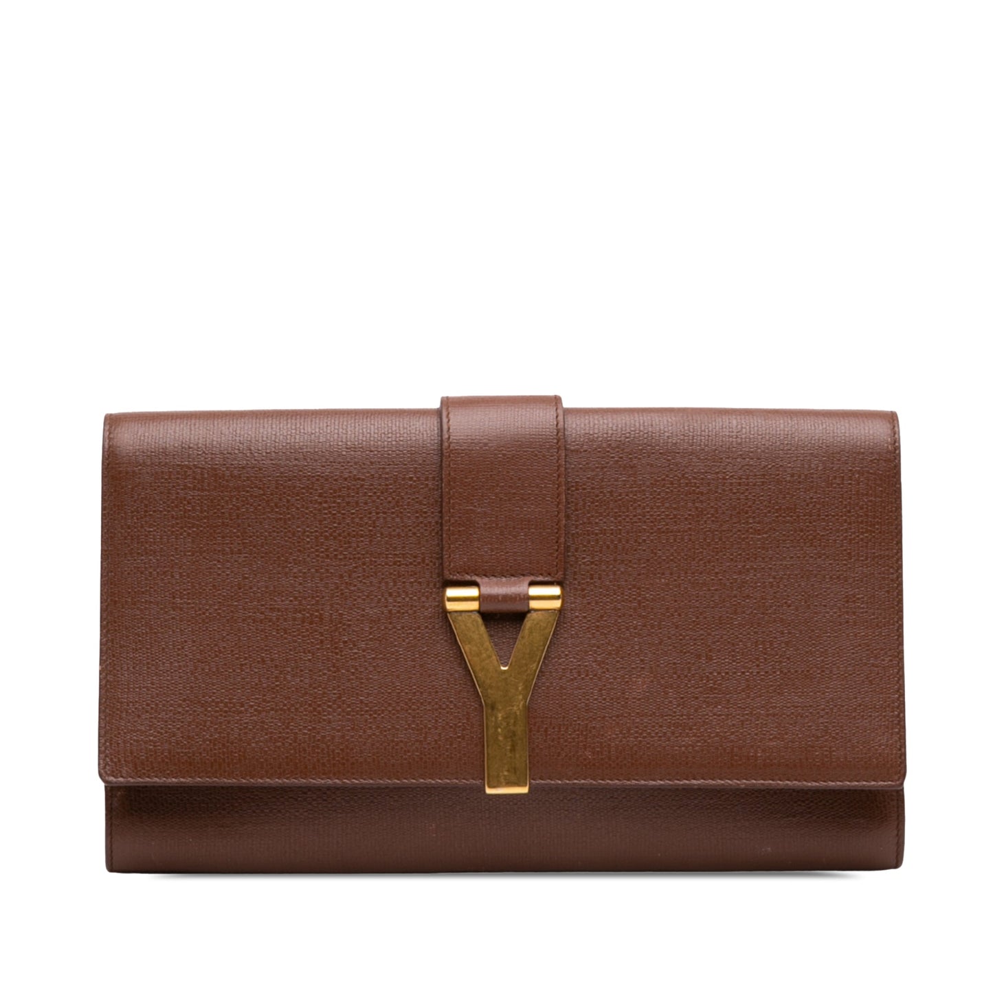 Saint Laurent Textured Leather Chyc Ligne Clutch