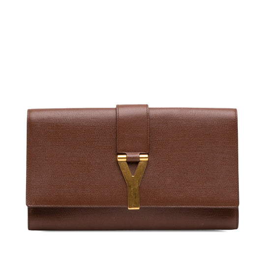 Saint Laurent Textured Leather Chyc Ligne Clutch