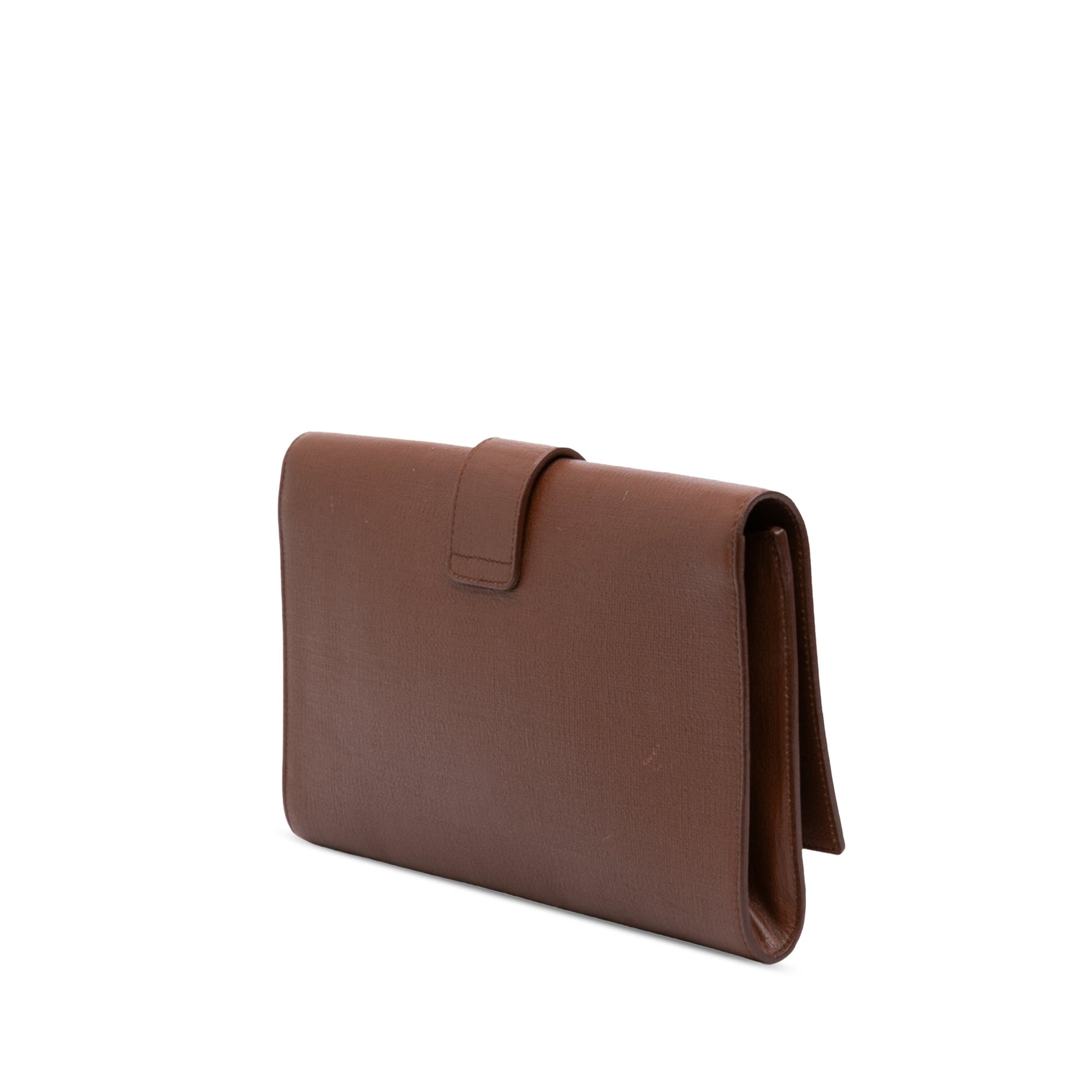 Saint Laurent Textured Leather Chyc Ligne Clutch