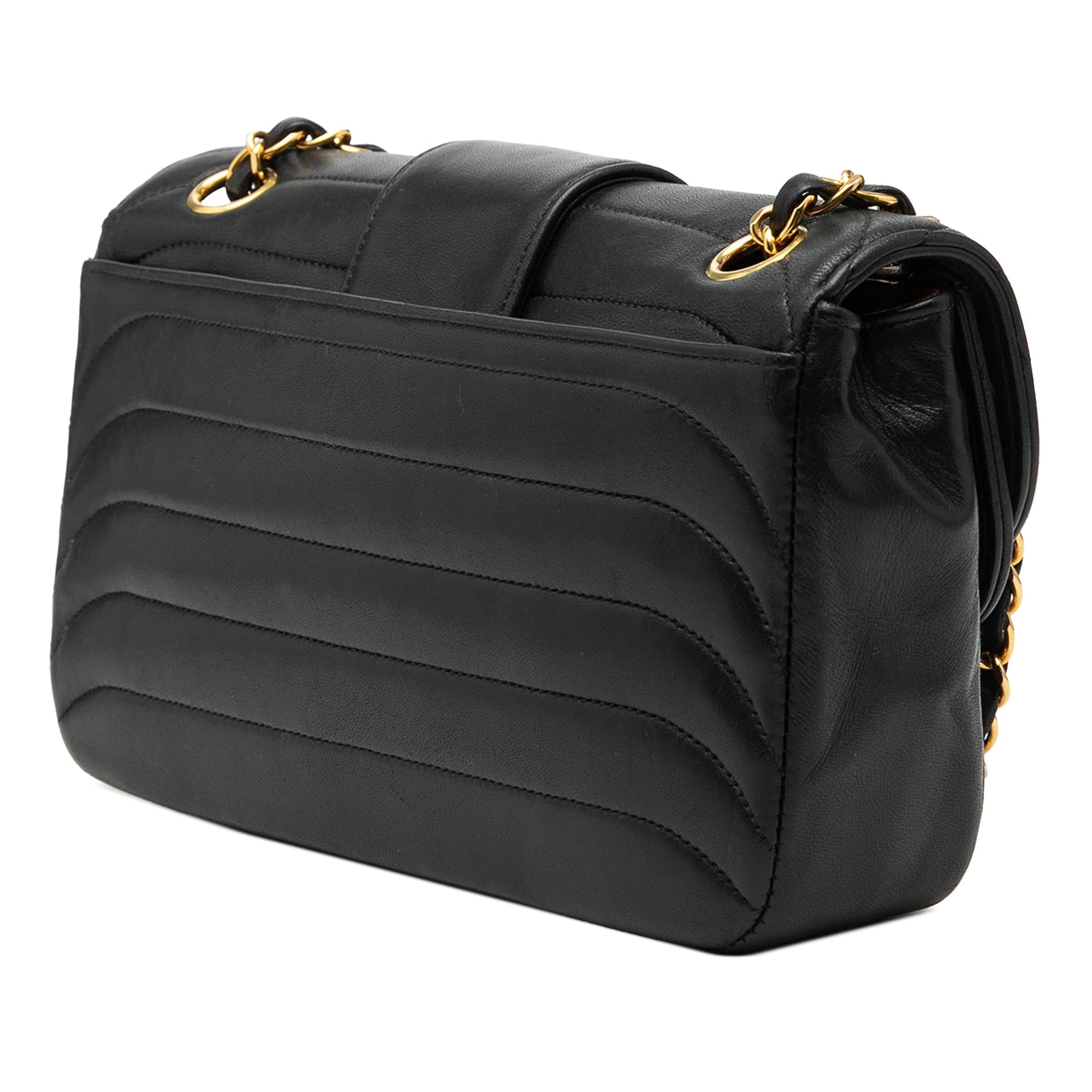 Chanel CC Horizontal Quilted Lambskin Double Flap