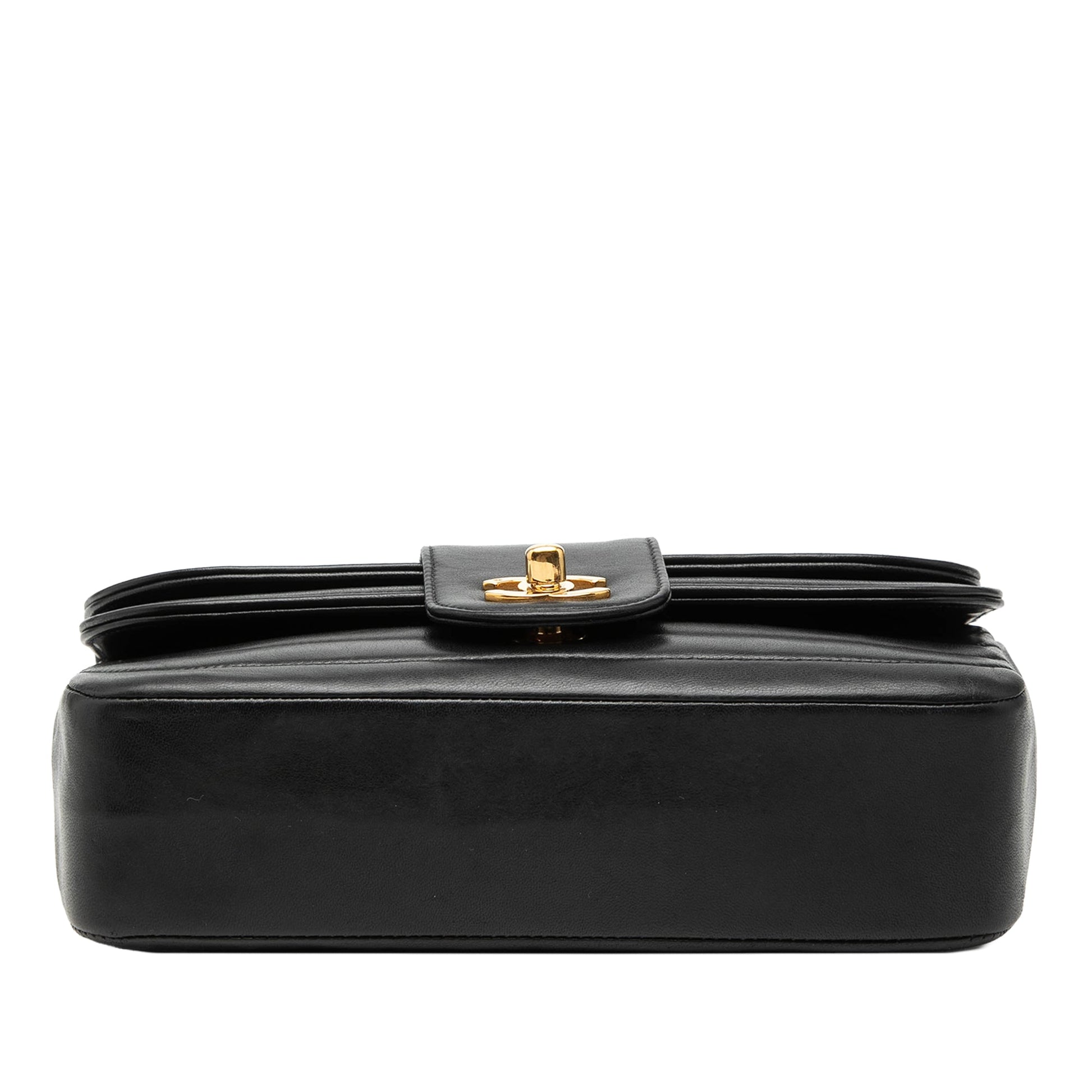 Chanel CC Horizontal Quilted Lambskin Double Flap