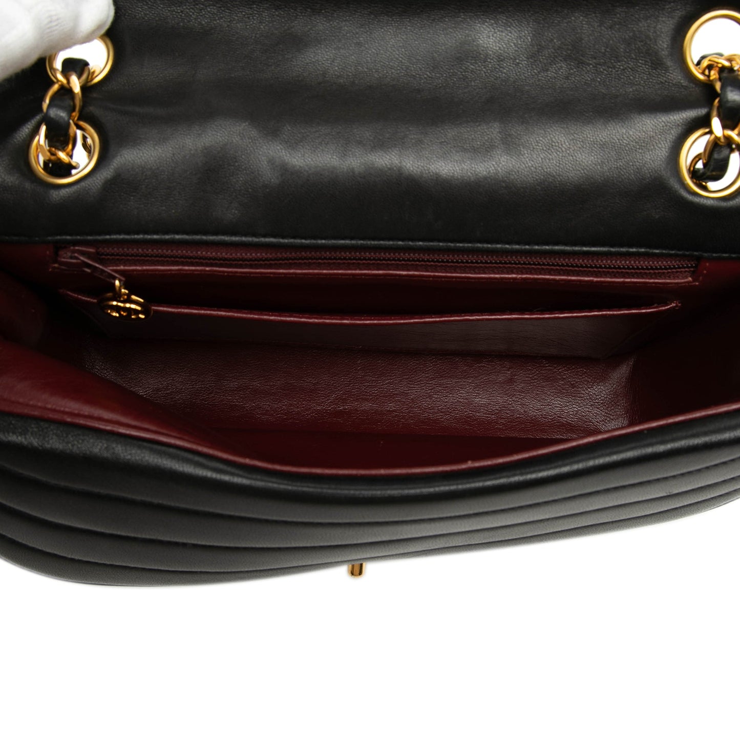 Chanel CC Horizontal Quilted Lambskin Double Flap