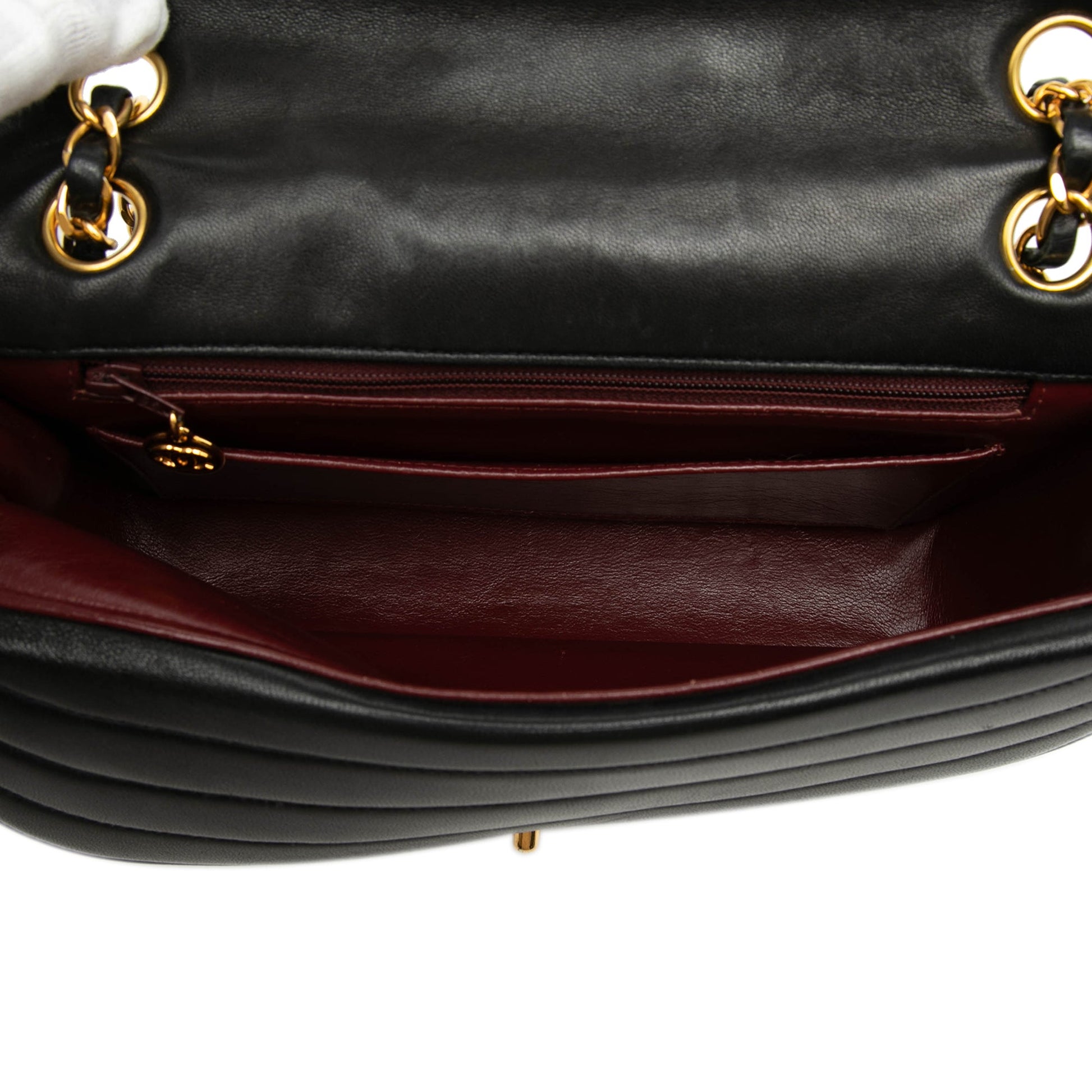 Chanel CC Horizontal Quilted Lambskin Double Flap
