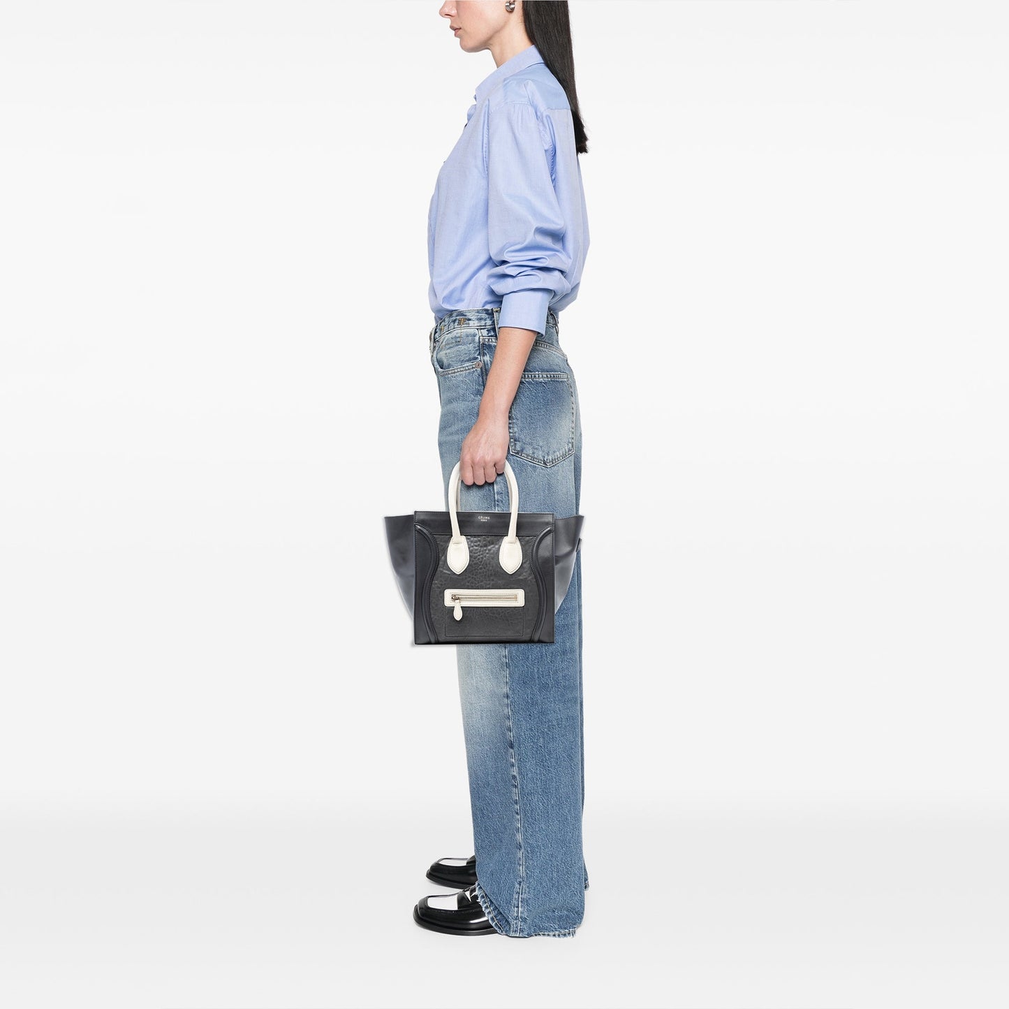 Celine Mini Embossed Calfskin Luggage Tote