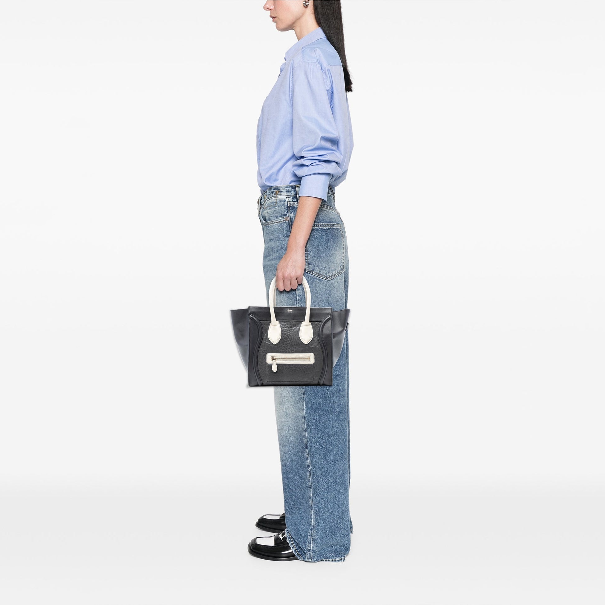 Celine Mini Embossed Calfskin Luggage Tote