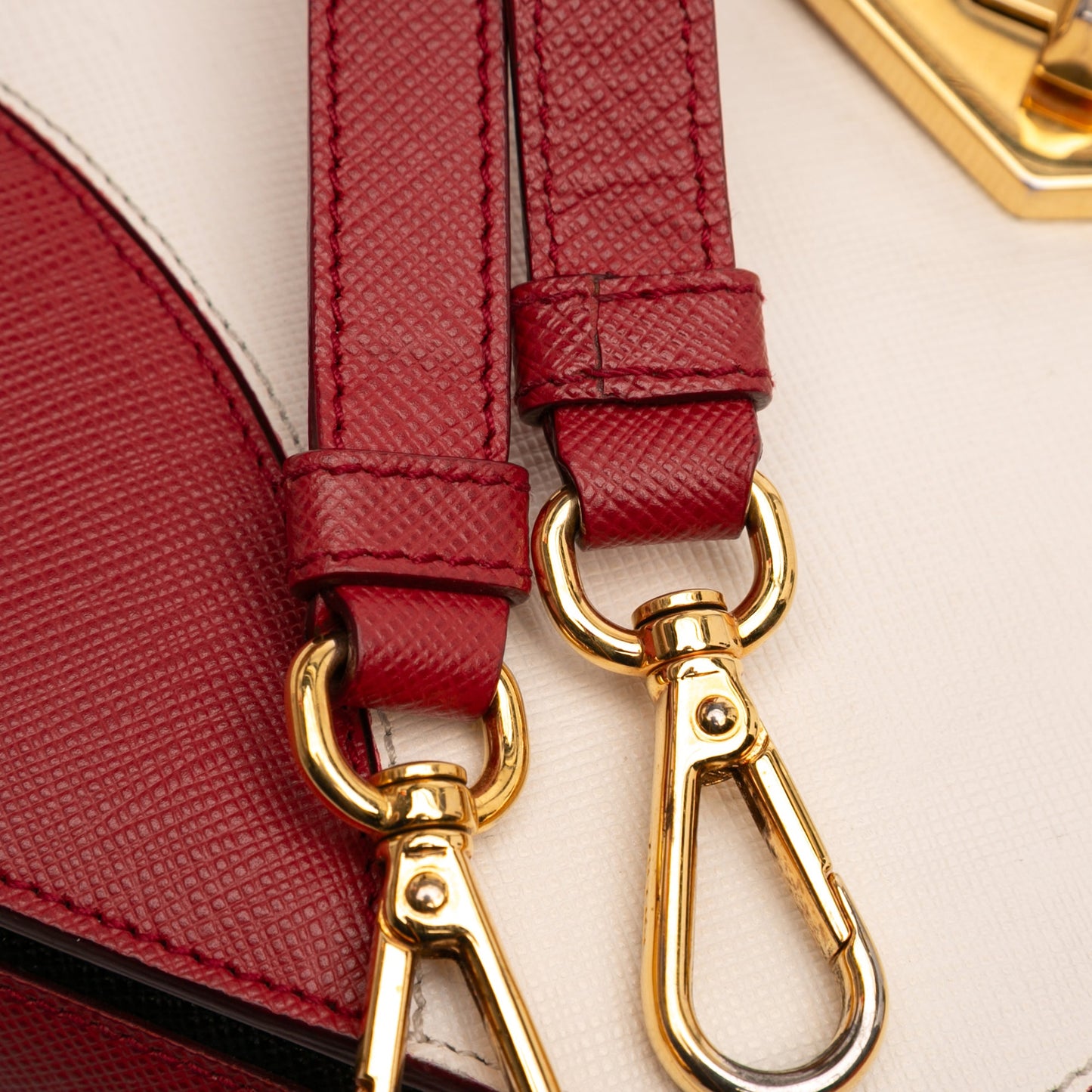 Prada Bicolor Saffiano Turnlock Satchel