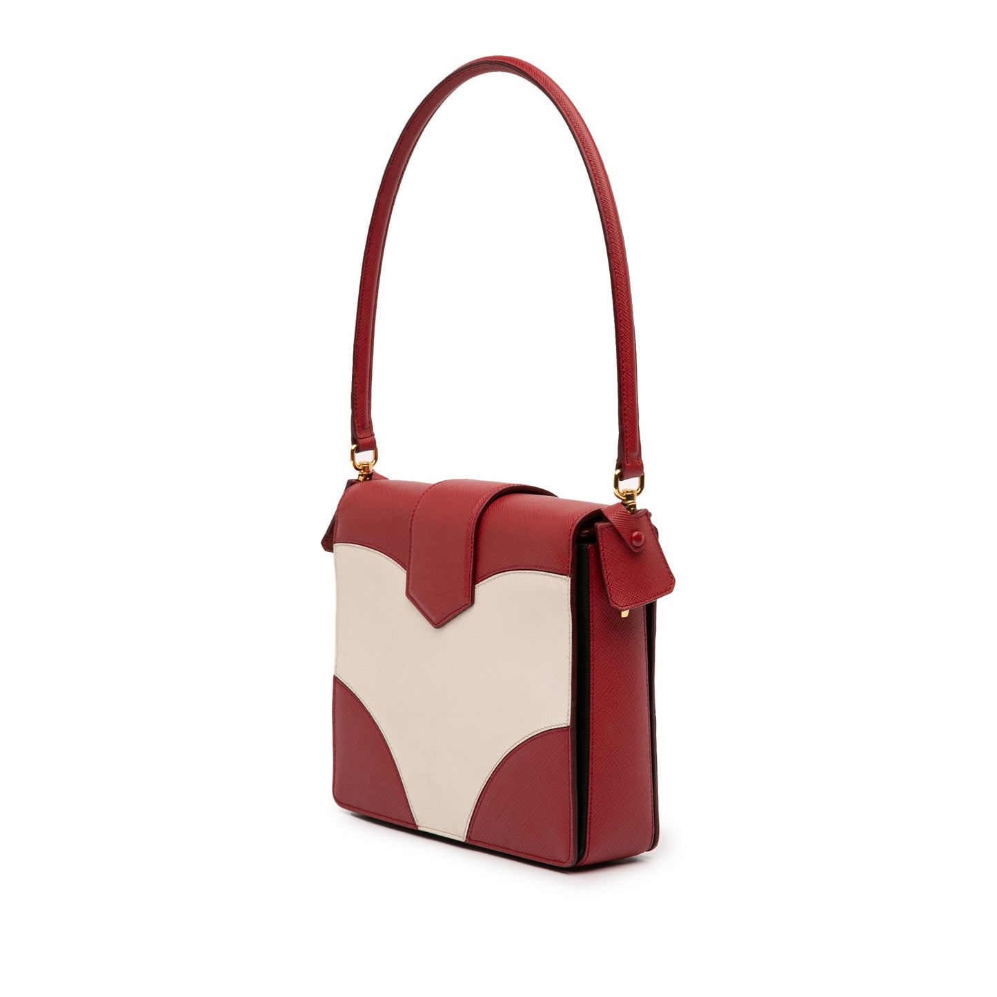 Prada Bicolor Saffiano Turnlock Satchel