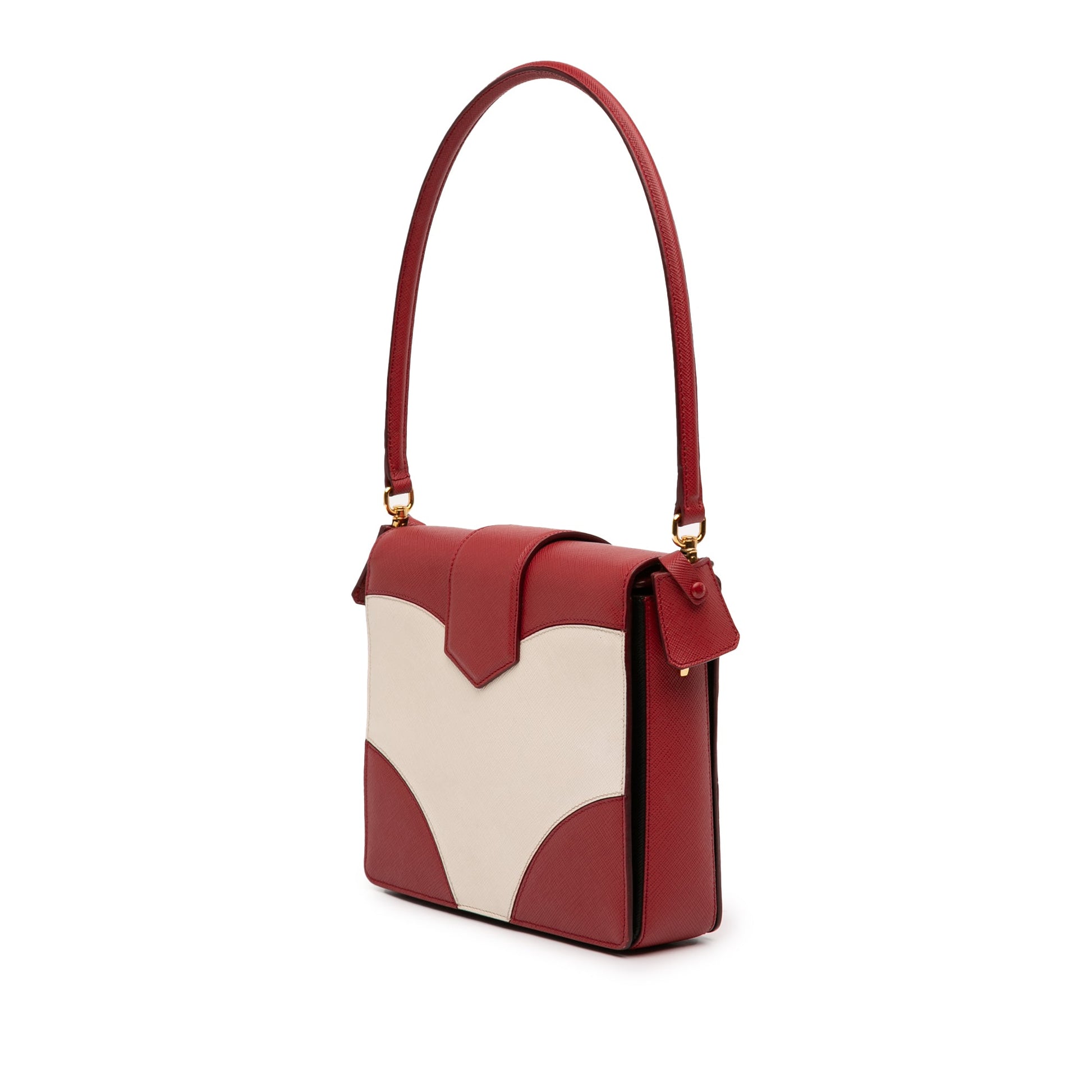 Prada Bicolor Saffiano Turnlock Satchel