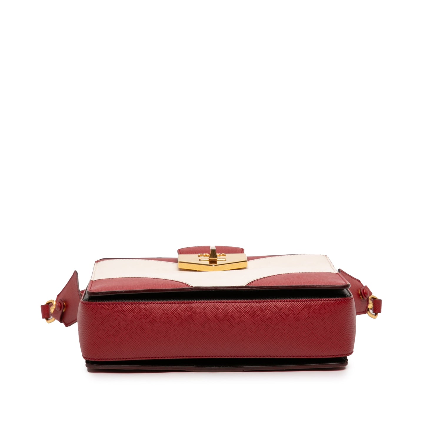 Prada Bicolor Saffiano Turnlock Satchel