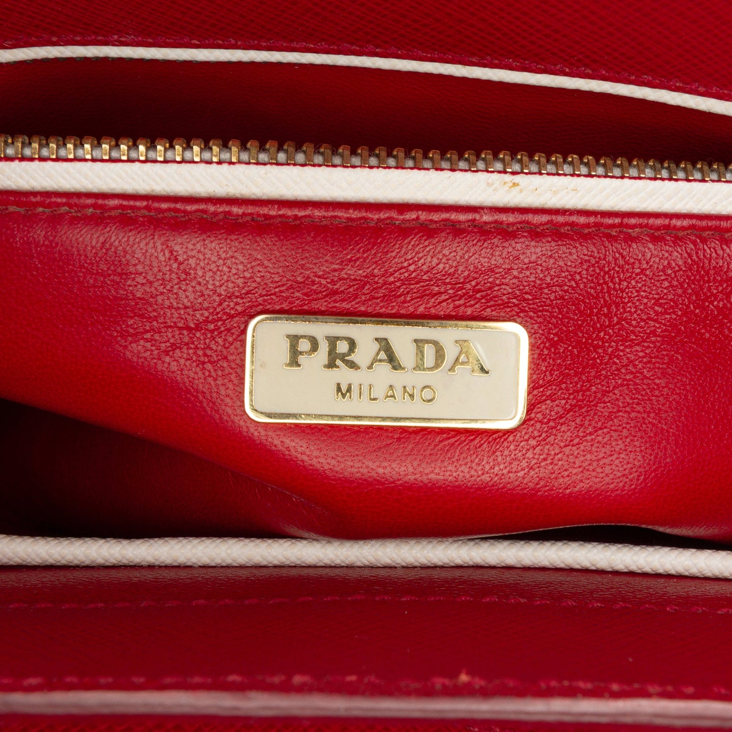 Prada Bicolor Saffiano Turnlock Satchel